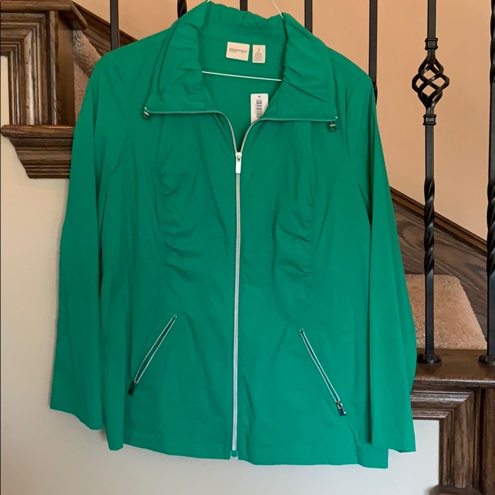 Chico’s Green Nylon Windbreaker